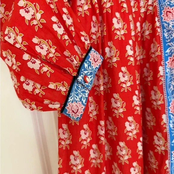 J. Crew Block Print Button Front Tiered MIDI Dress Size 10 - Picture 4 of 9